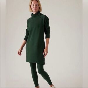 Athleta Cozy Karma Dress in Deep Green - NWT